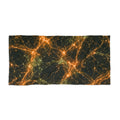 Neon Mycelium - Electric Tangerine Teal Beach Towel