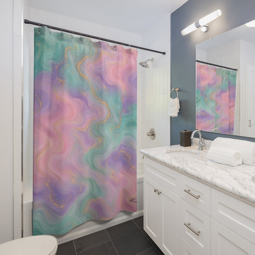 Pastel Marble Shower Curtain