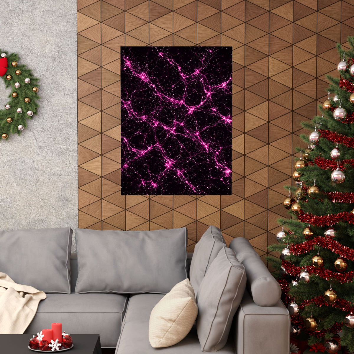 Neon Mycelium - Hot Pink Pulse Poster