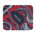 Navy, Red & Silver Trippy Football Mouse Pad