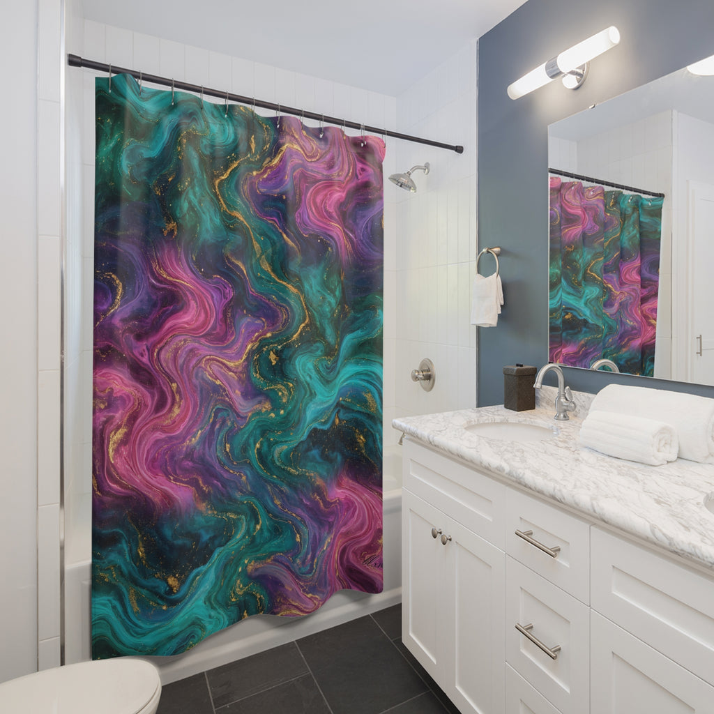 Aurora Marble Shower Curtain
