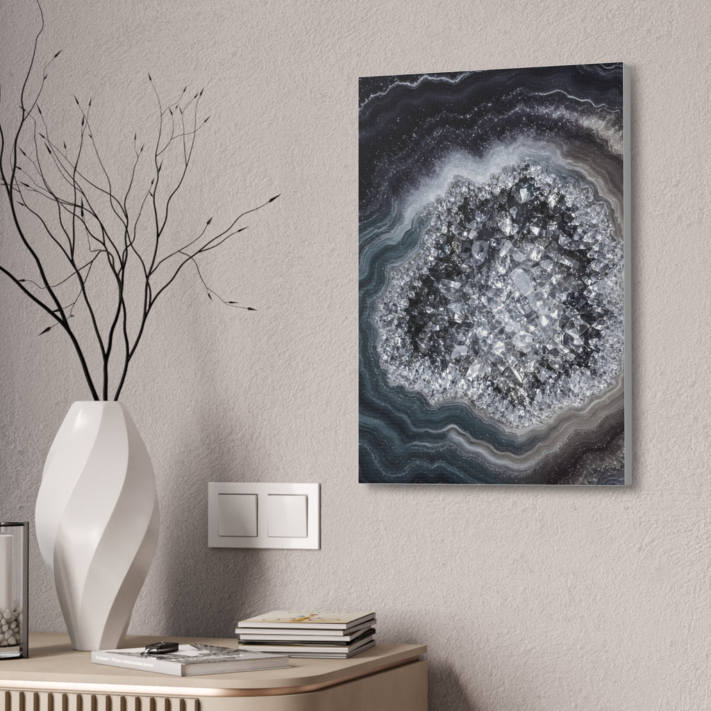 Geode Core - Silver Smoke Glossy Canvas