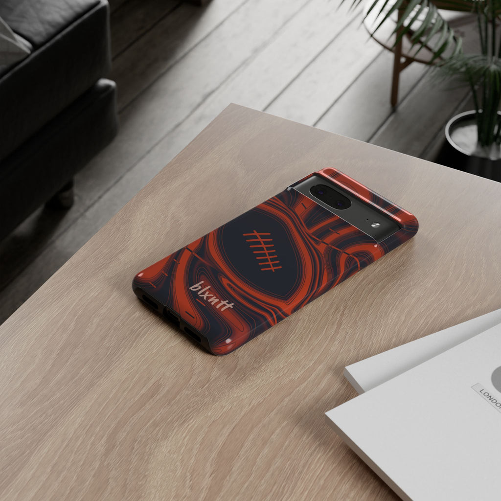 Navy & Orange Trippy Football Phone Case