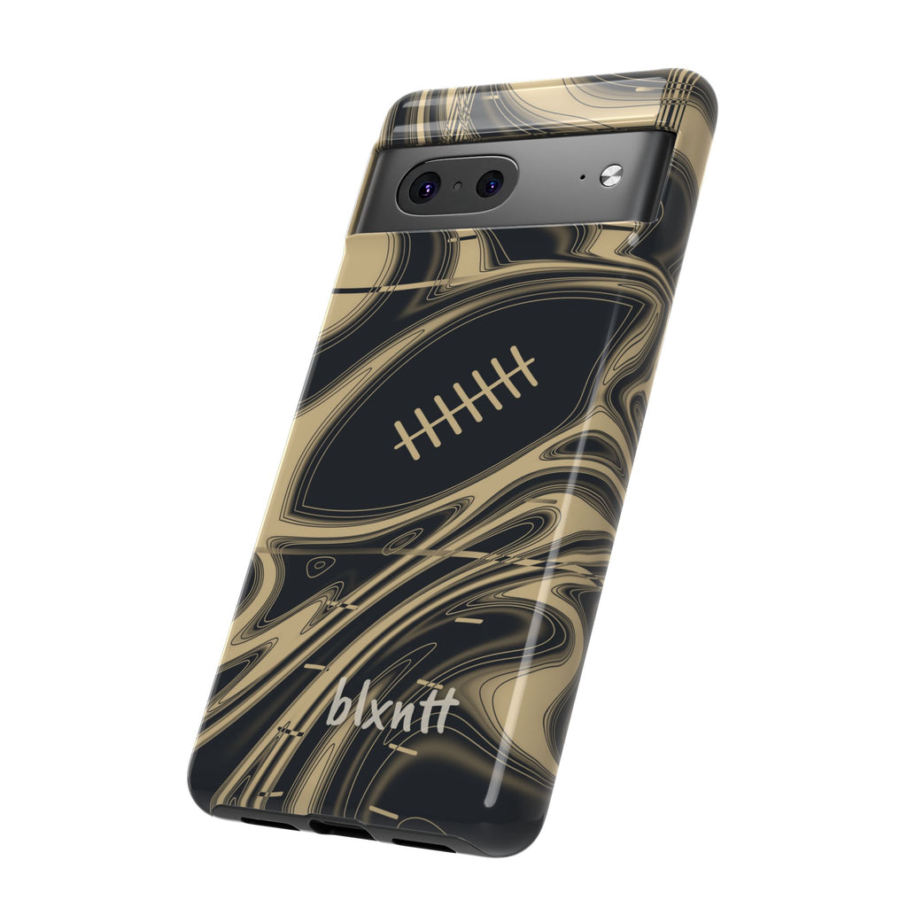 Old Gold & Black Trippy Football Phone Case