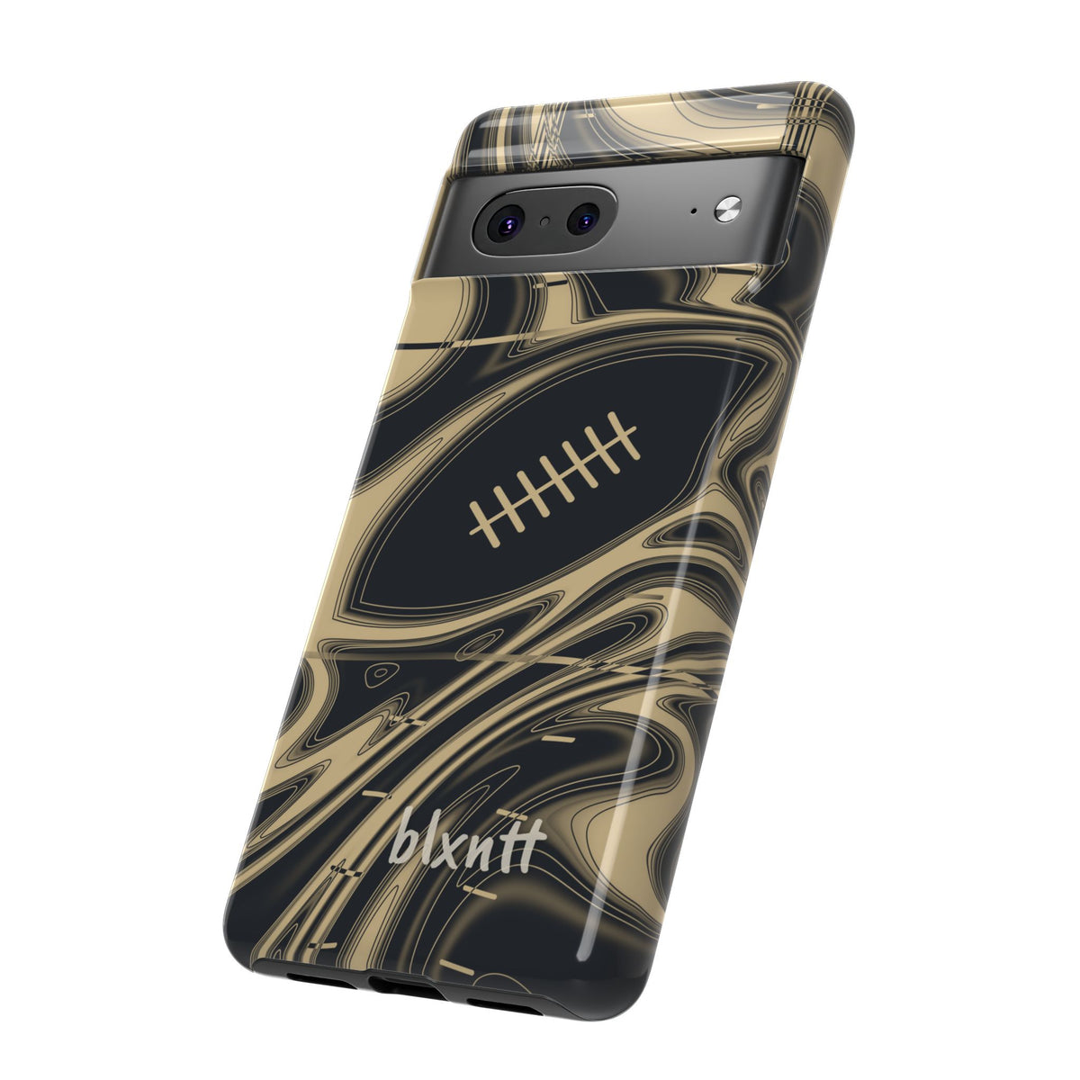 Old Gold & Black Trippy Football Phone Case