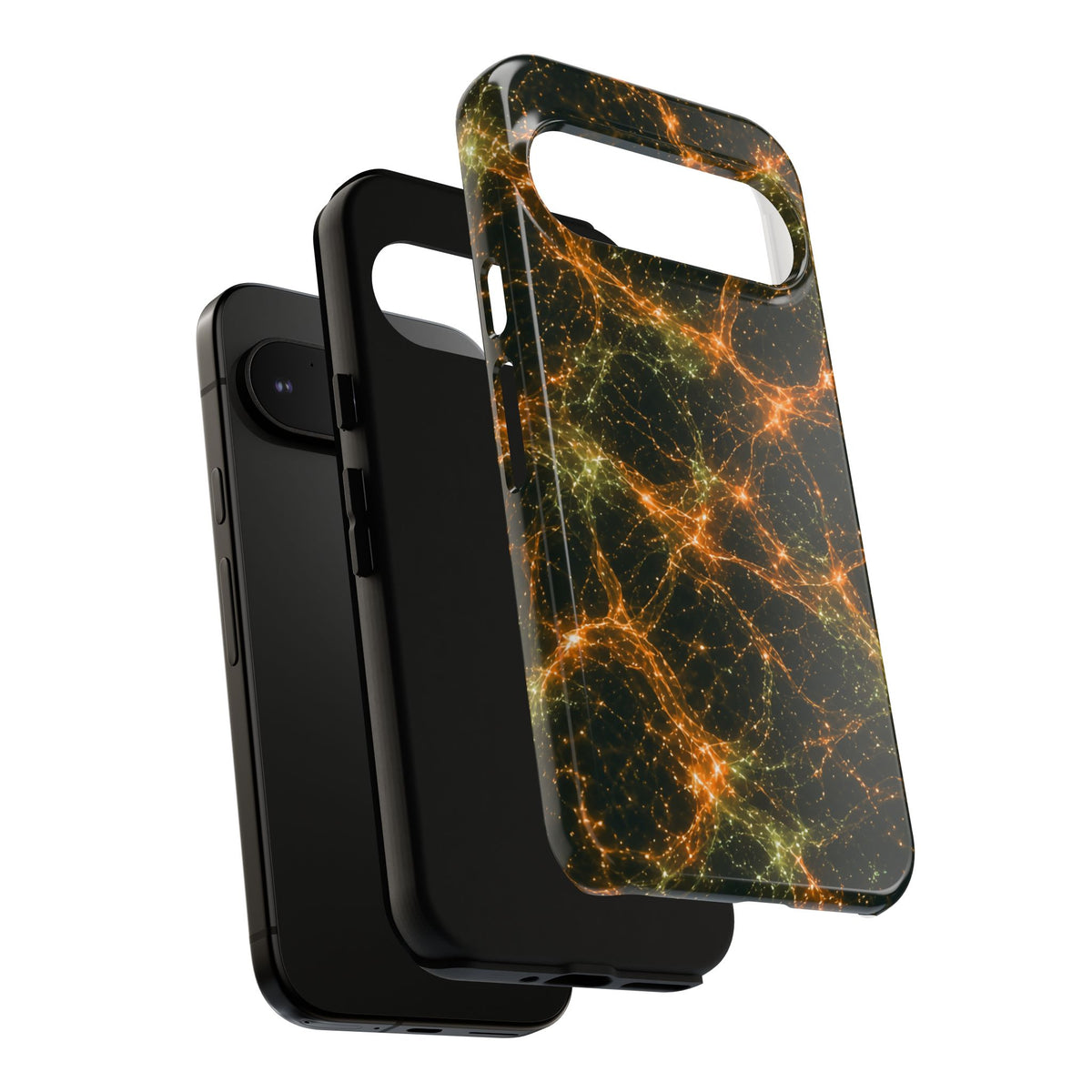 Neon Mycelium - Electric Tangerine Teal Phone Case