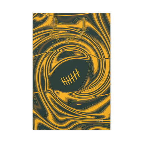Green & Gold Trippy Football Canvas