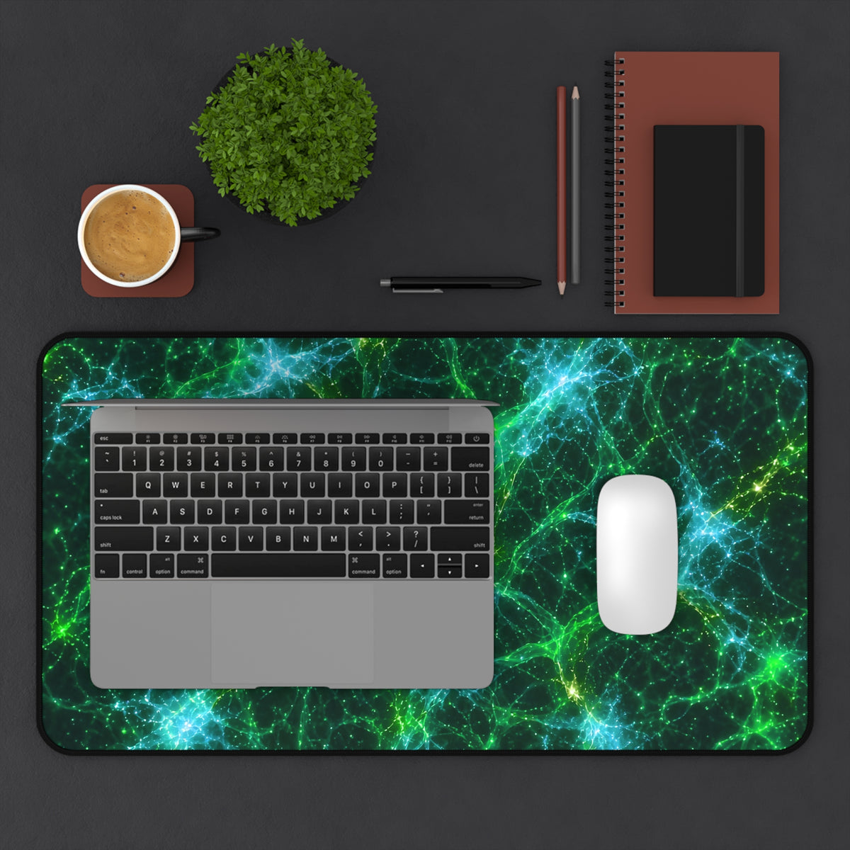 Neon Mycelium - Mermaid Desk Mat