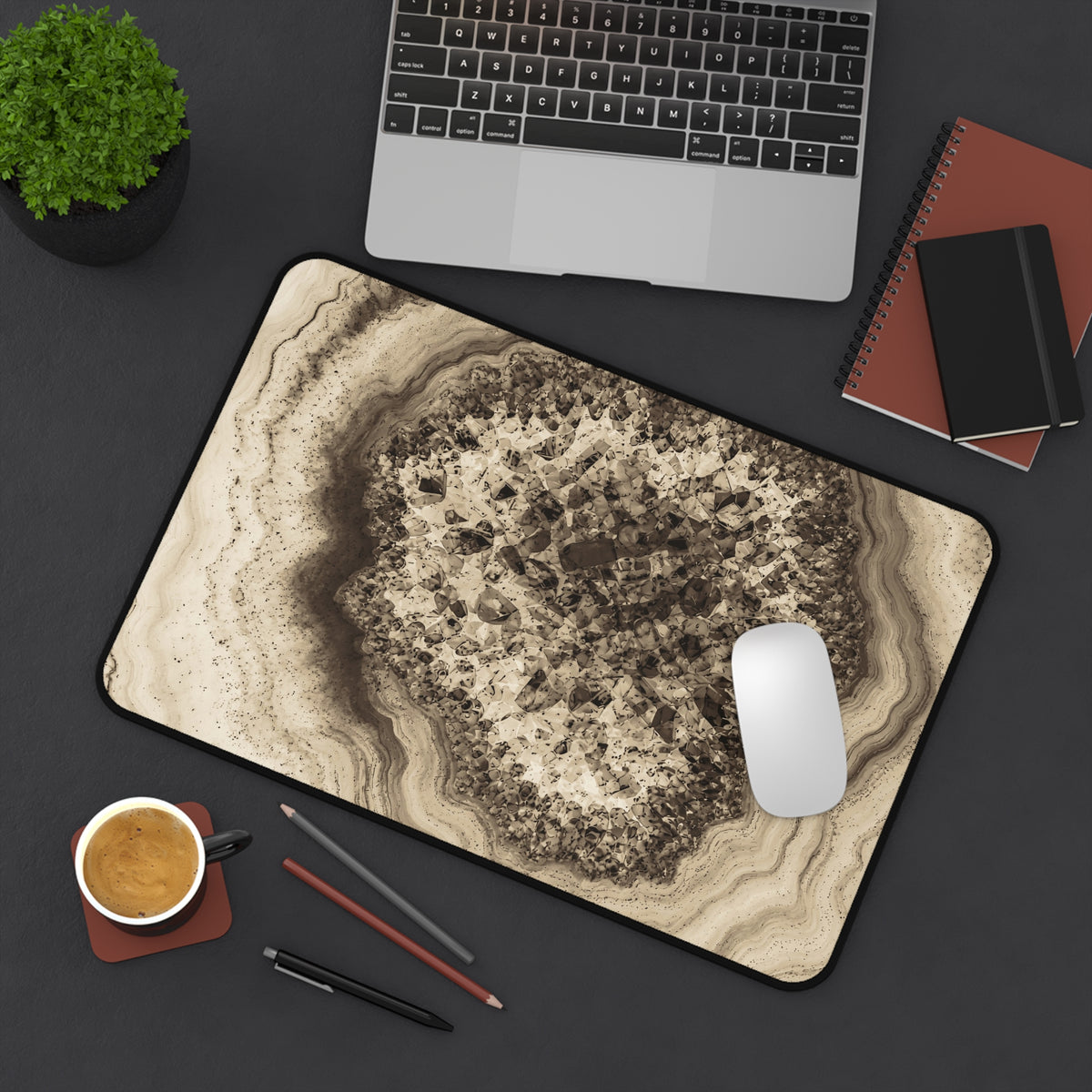 Geode Core - Ink on Paper Desk Mat
