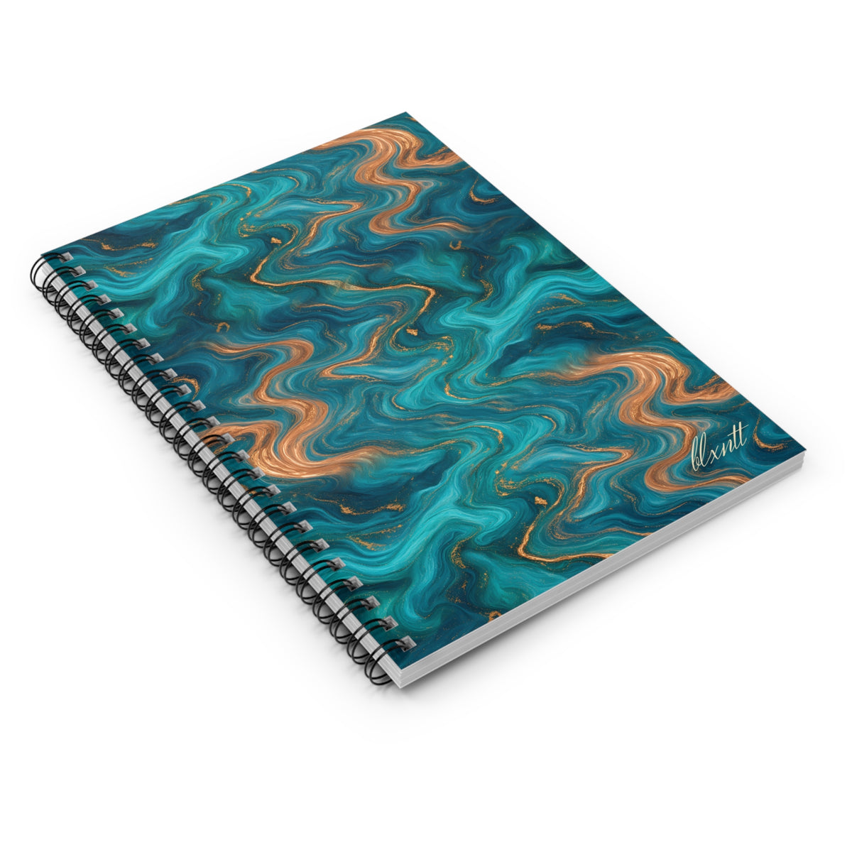 Turquoise & Copper Marble Spiral Notebook