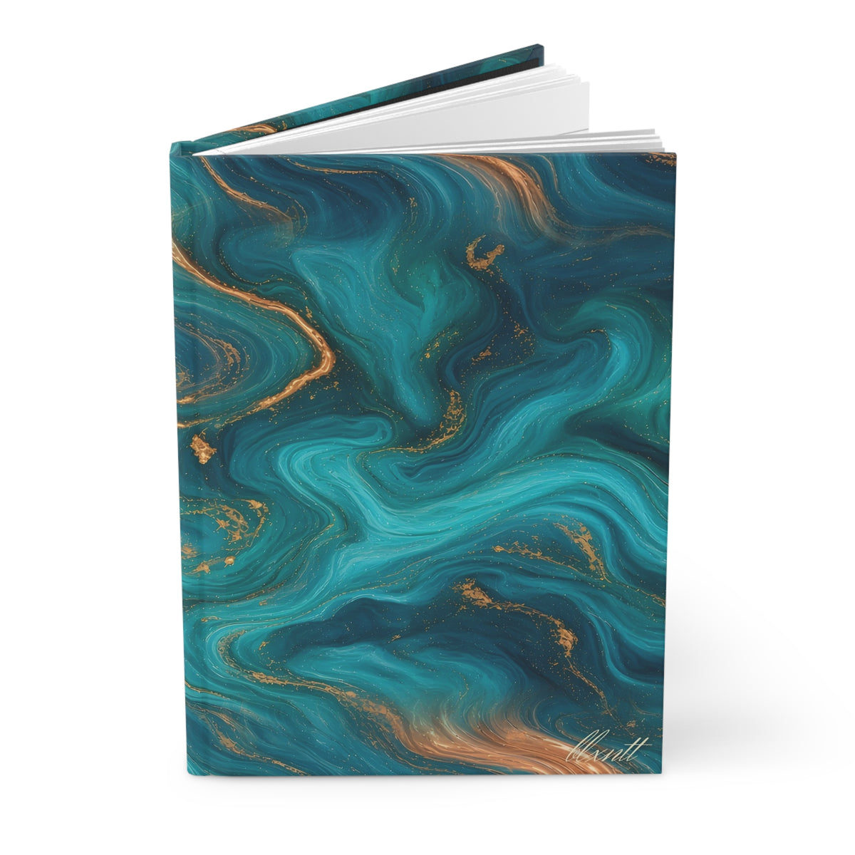 Turquoise & Copper Marble Hardcover Journal