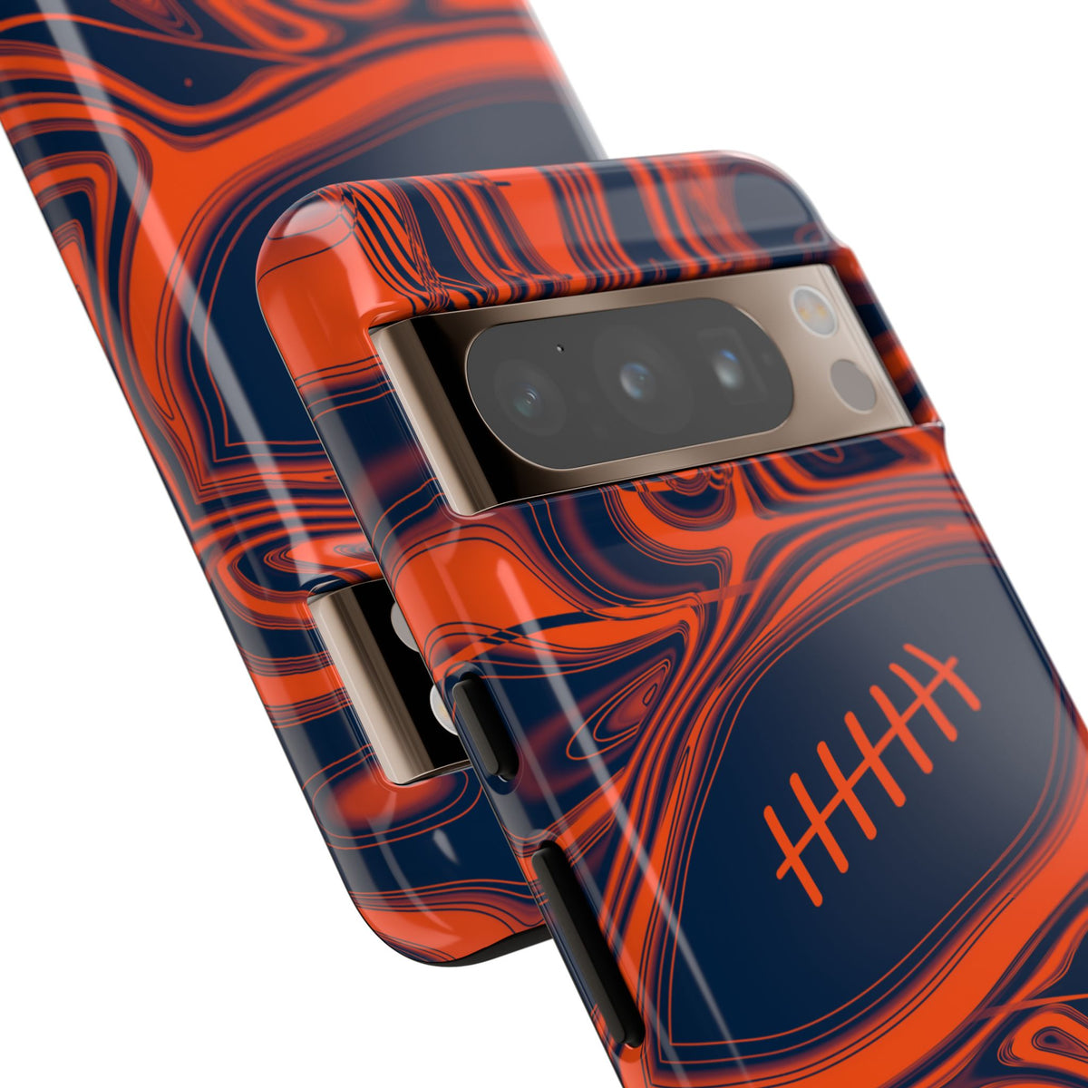 Orange & Navy Trippy Football Phone Case