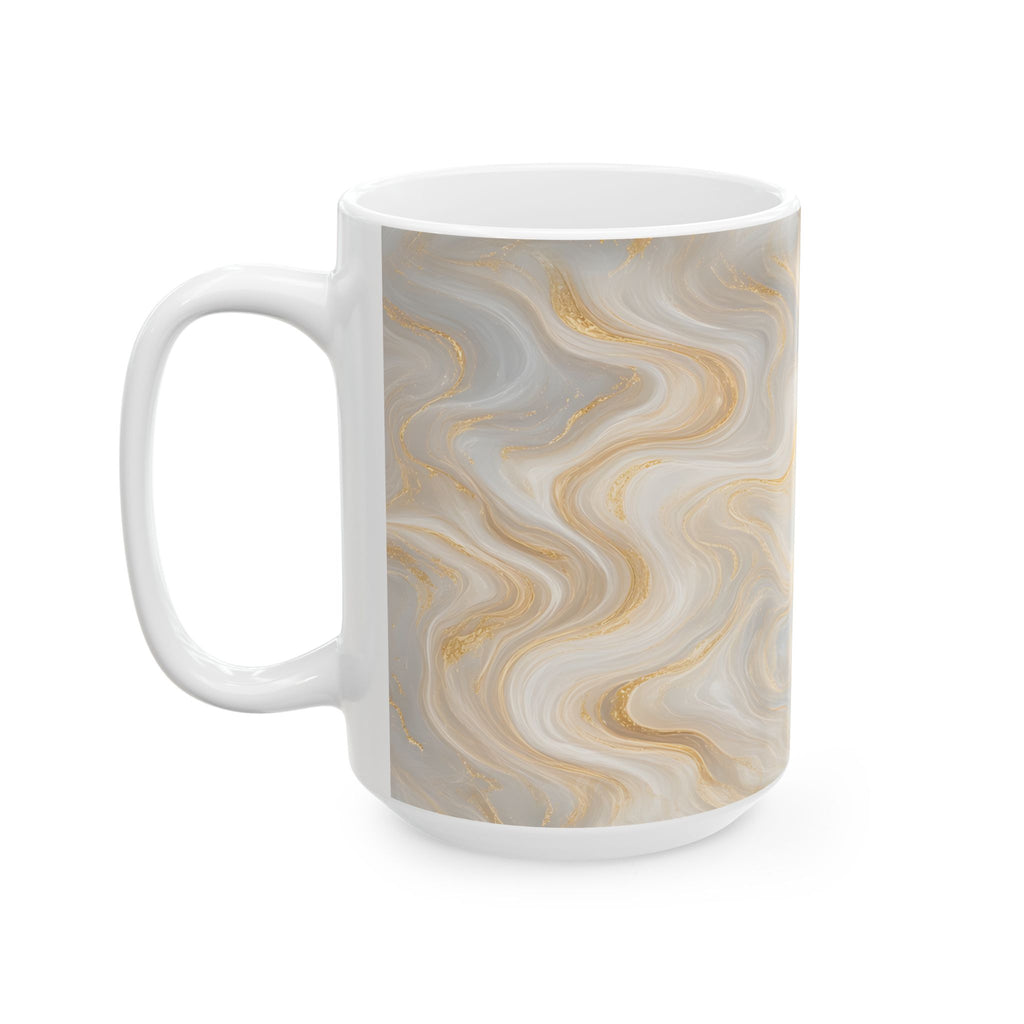 White & Gold Marble Mug