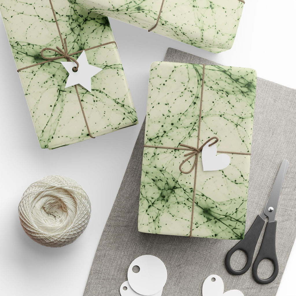 Neon Mycelium - Matcha Latte Wrapping Paper