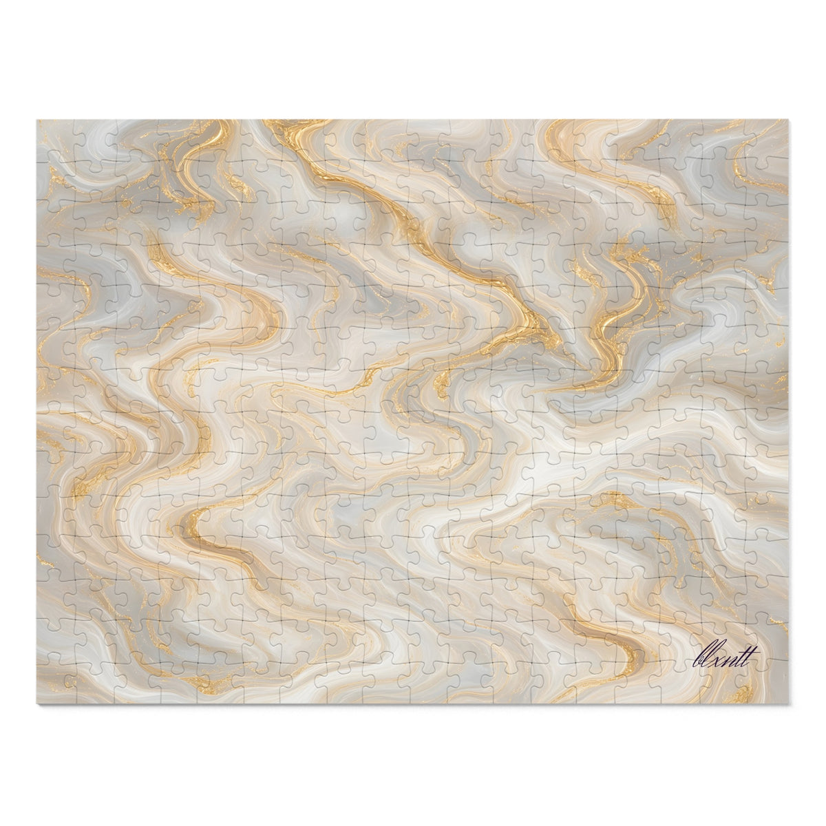 White & Gold Marble Puzzle