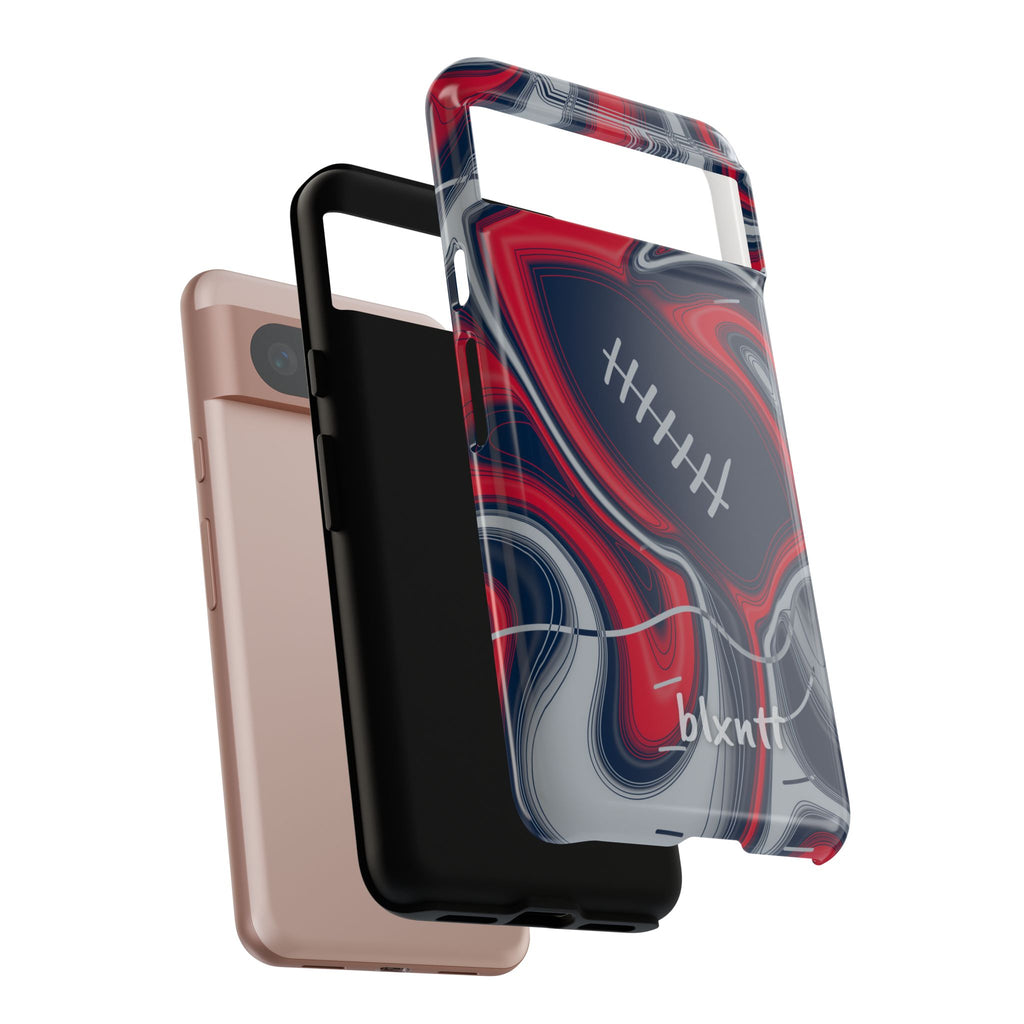 Navy, Red & Silver Trippy Football Phone Case
