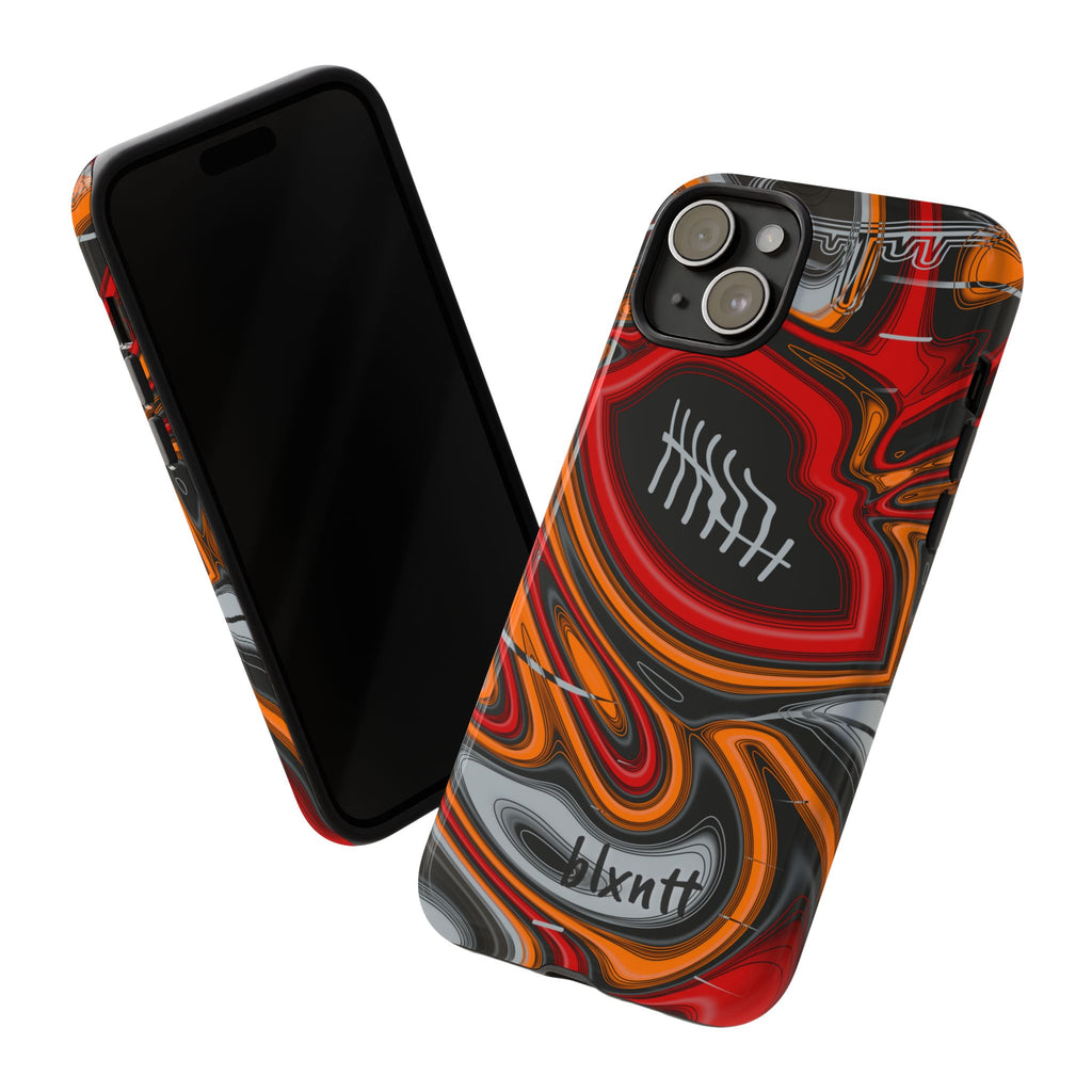 Red, Orange & Pewter Trippy Football Phone Case