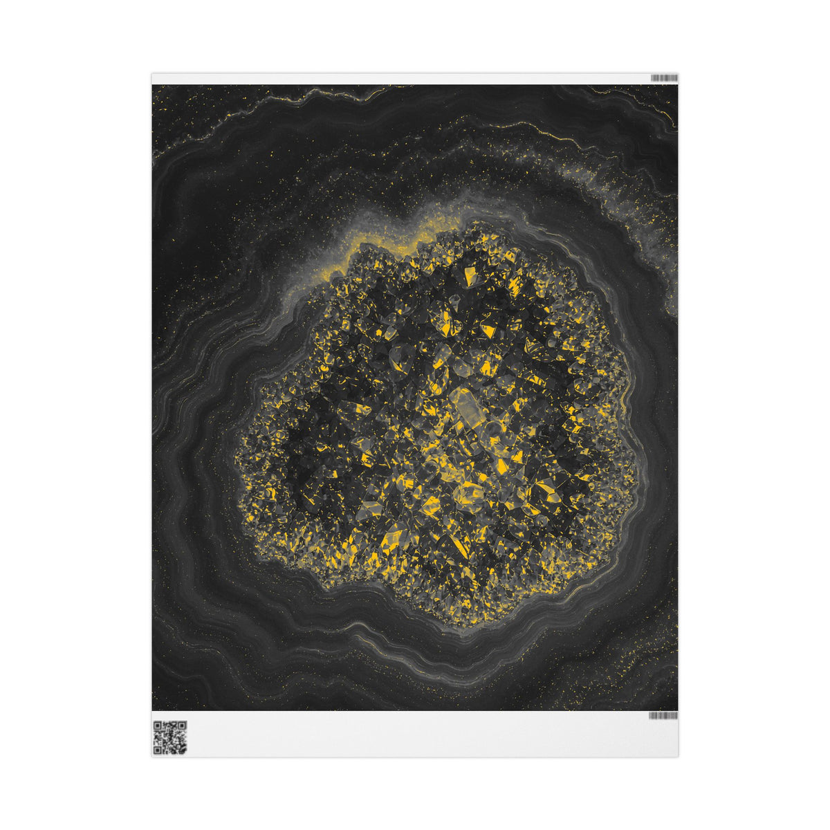 Geode Core - Mono Gold Spark Wrapping Paper
