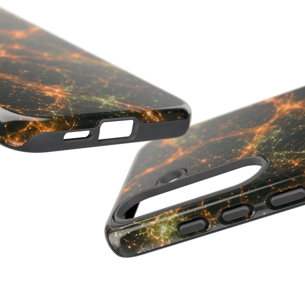 Neon Mycelium - Electric Tangerine Teal Phone Case