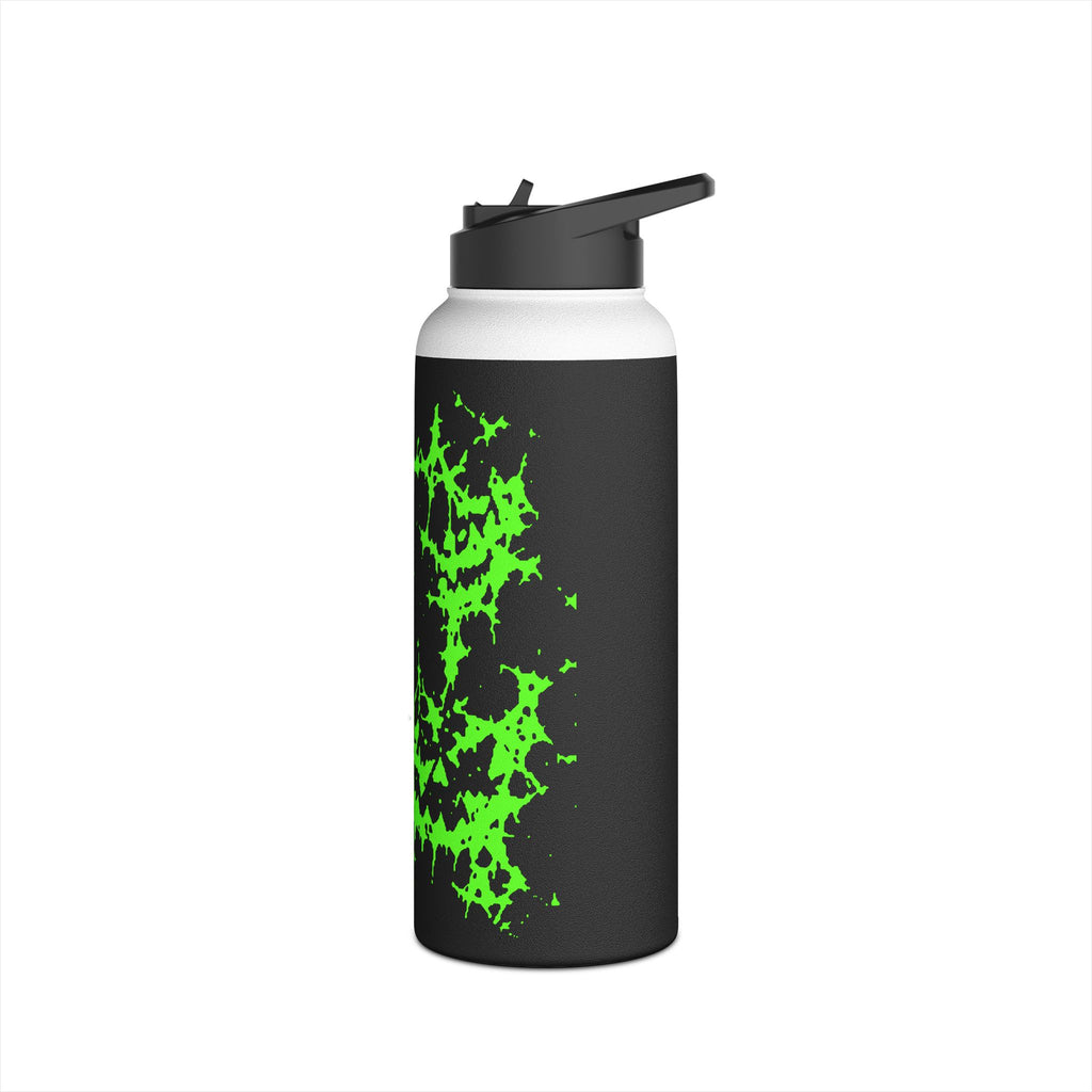 Green Spiderweb Pumpkin Water Bottle