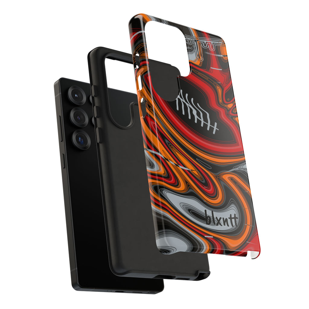 Red, Orange & Pewter Trippy Football Phone Case