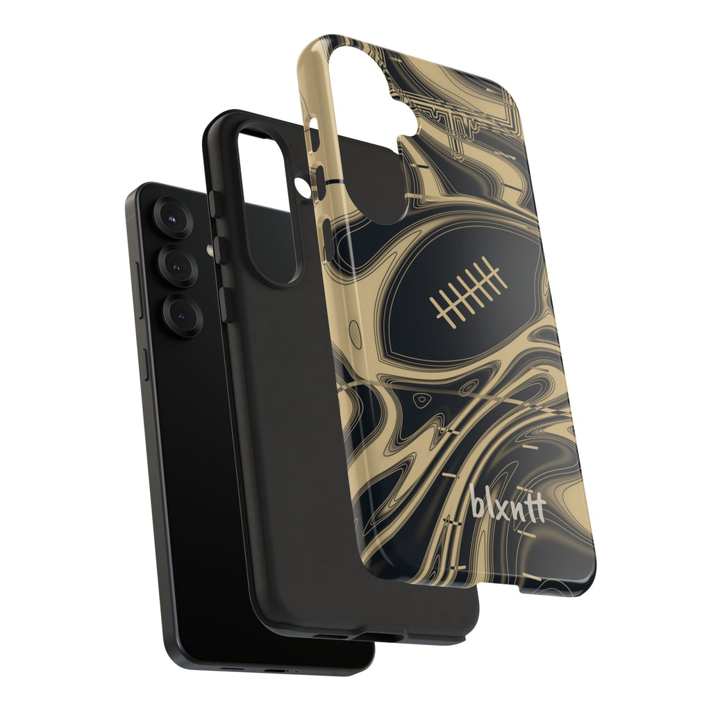 Old Gold & Black Trippy Football Phone Case