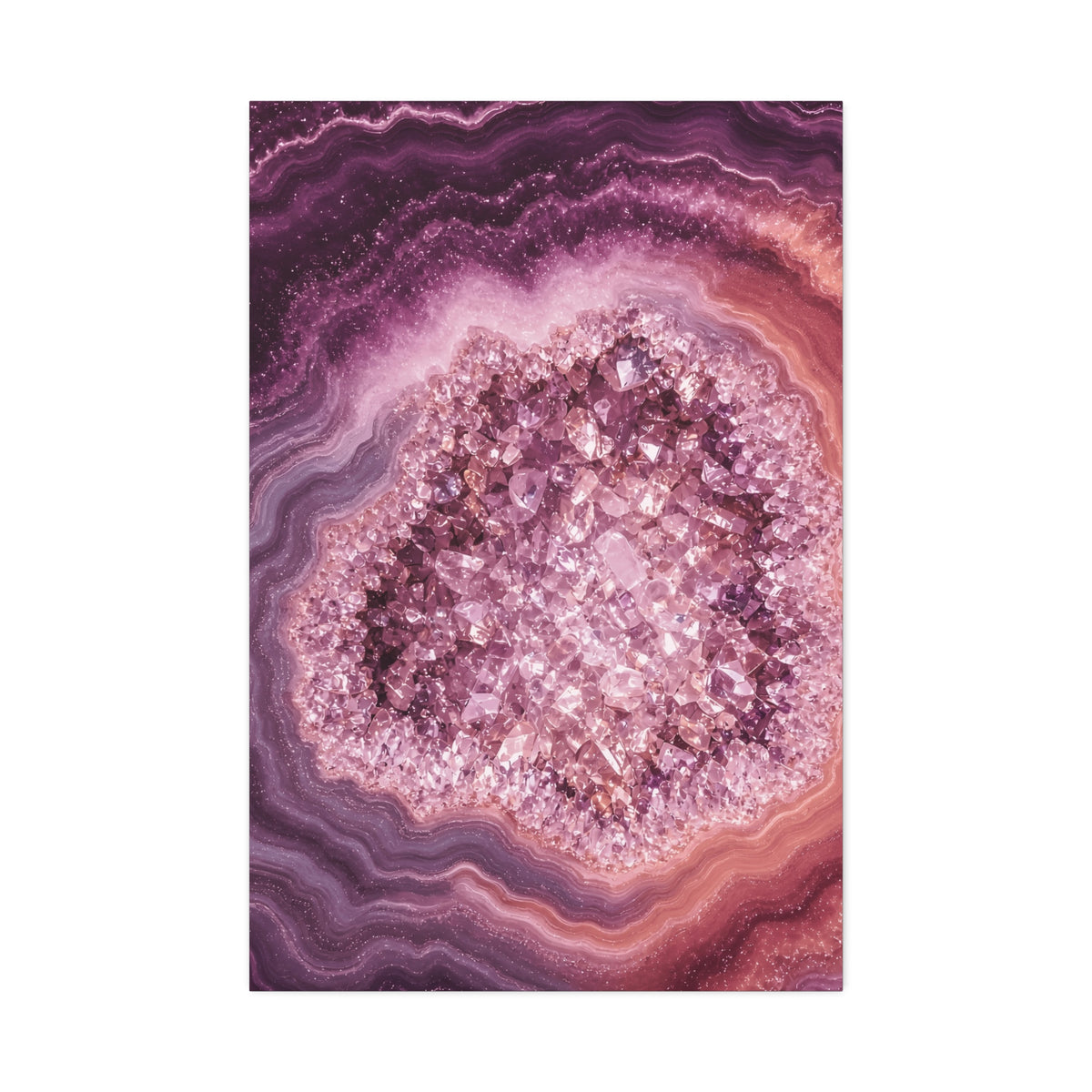 Geode Core - Rose Quartz Glossy Canvas