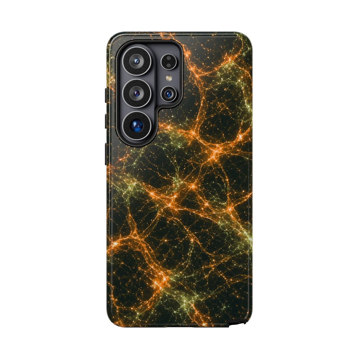Neon Mycelium - Electric Tangerine Teal Phone Case