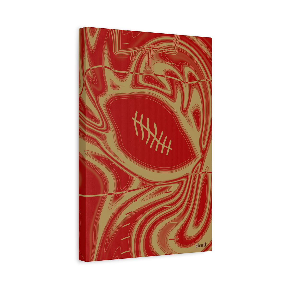 Scarlet & Gold Trippy Football Canvas