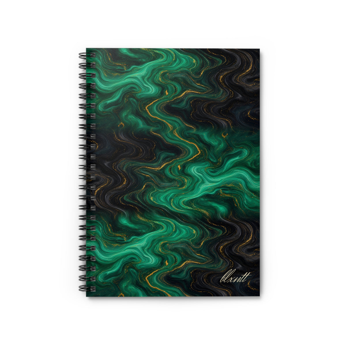 Emerald & Black Marble Spiral Notebook