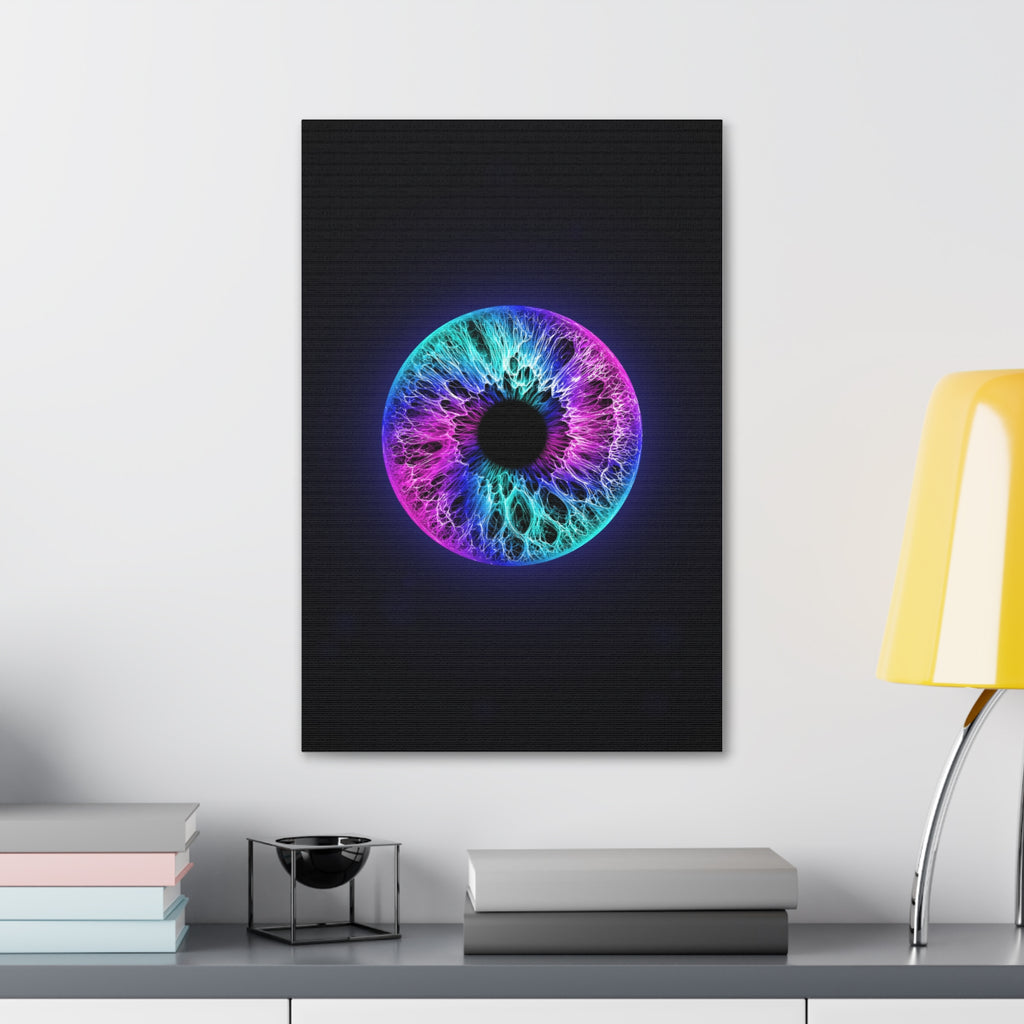 BLXNTT Iris – Lace Web Galaxy Teal Magenta Glossy Canvas