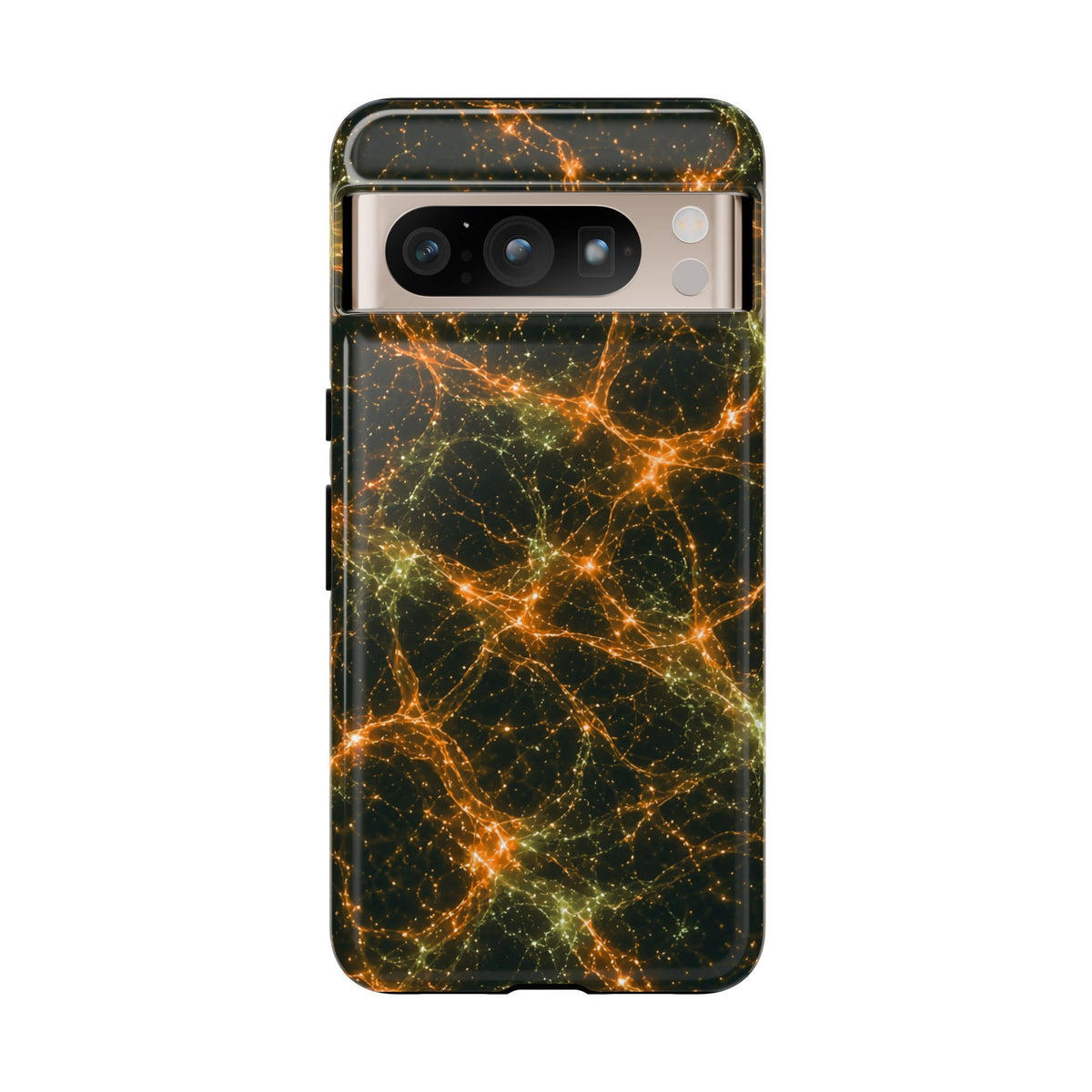 Neon Mycelium - Electric Tangerine Teal Phone Case