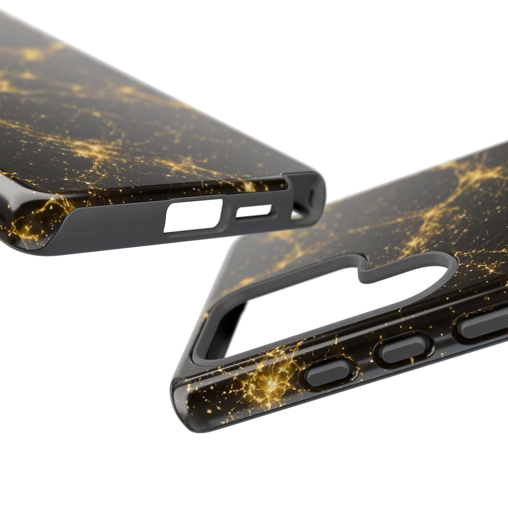 Neon Mycelium - Gold Filigree Phone Case