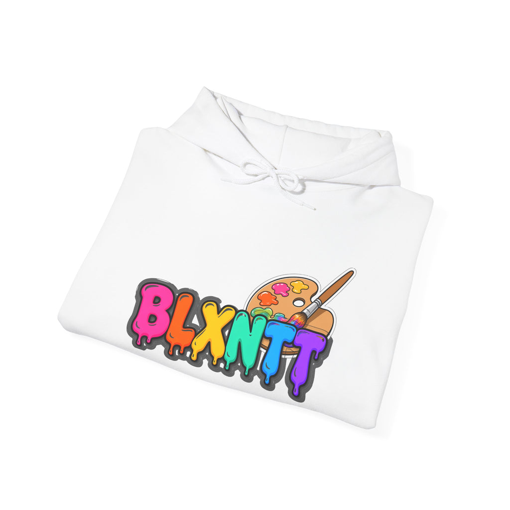 BLXNTT Paint Spill Hoodie - Rainbow (White)