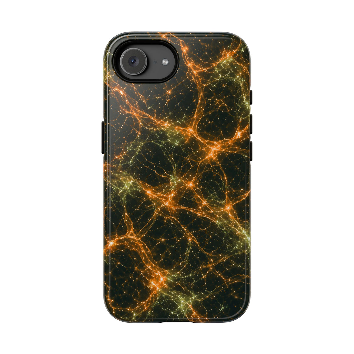 Neon Mycelium - Electric Tangerine Teal Phone Case