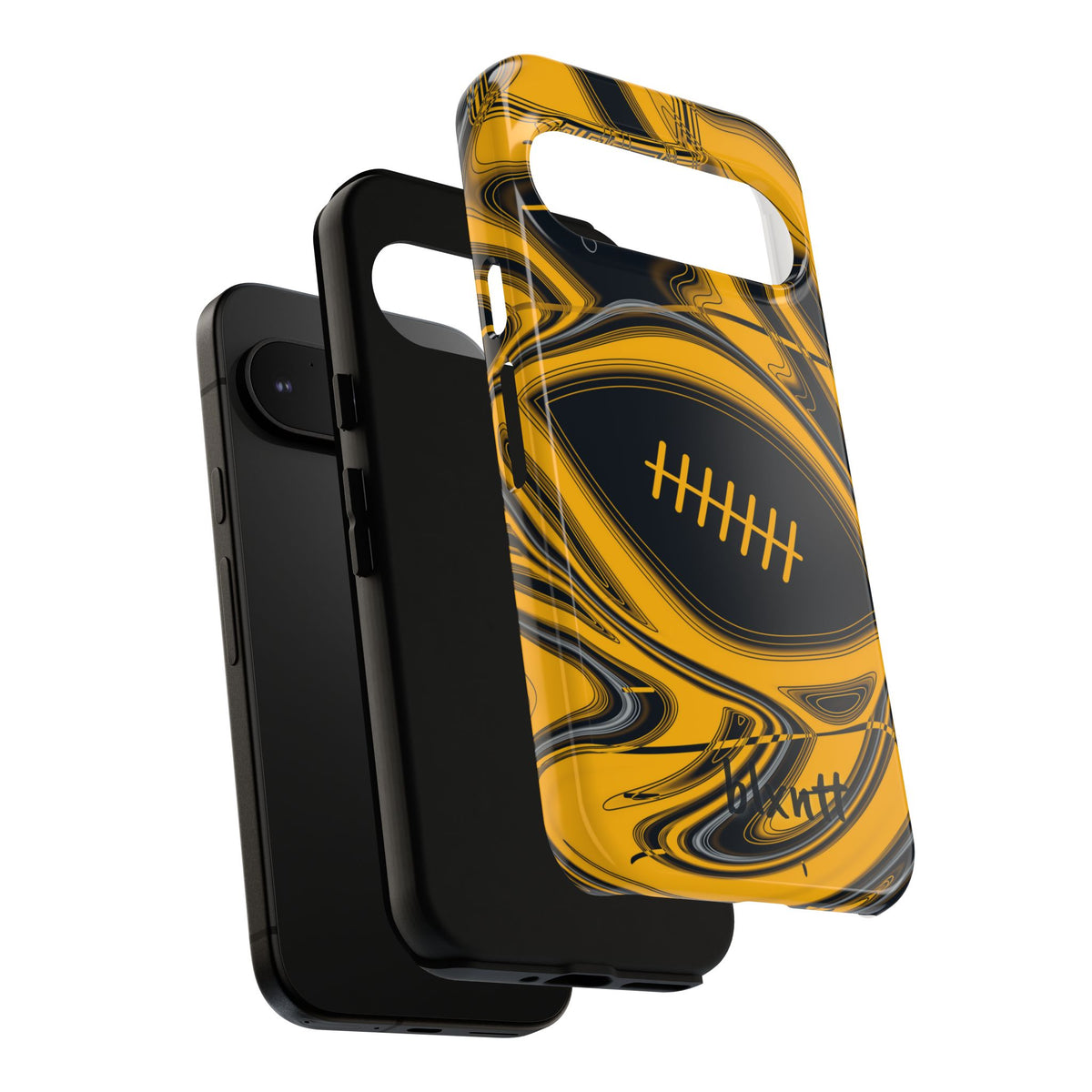 Black & Gold Trippy Football Phone Case