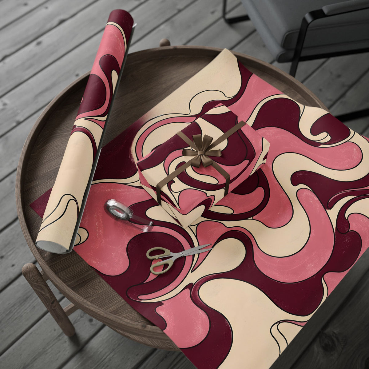 Fillmore Flow - Burgundy & Blush Wrapping Paper