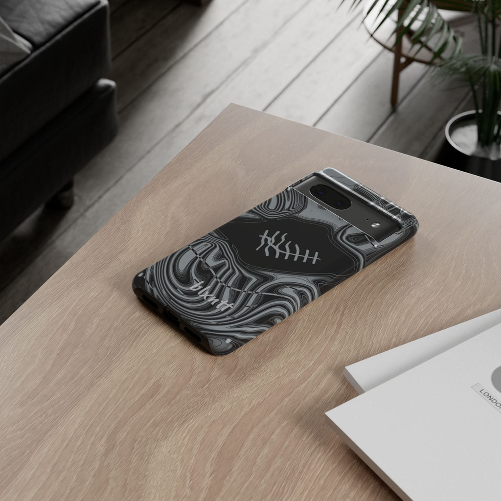 Black & Silver Trippy Football Phone Case