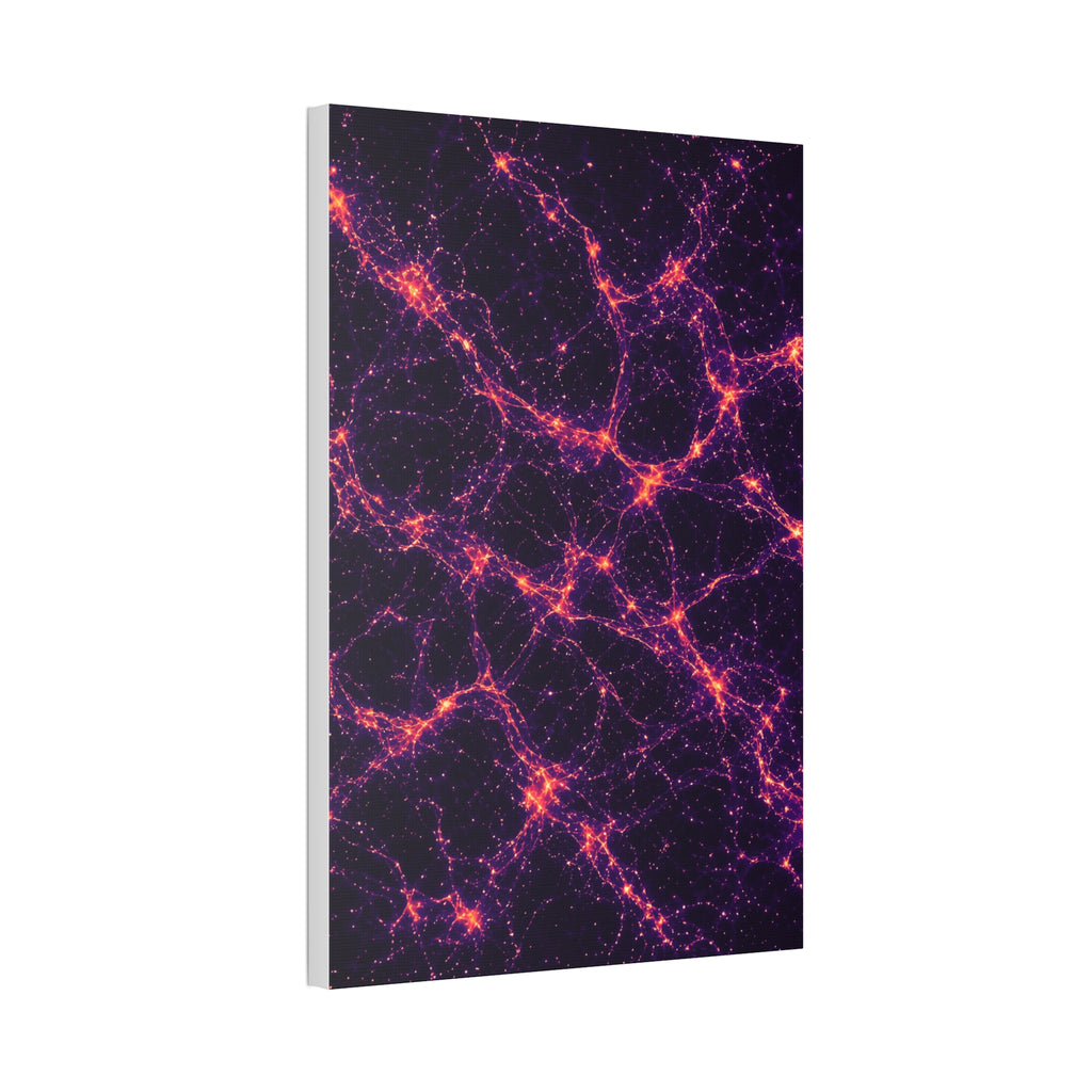 Neon Mycelium - Sunset Synapse Glossy Canvas