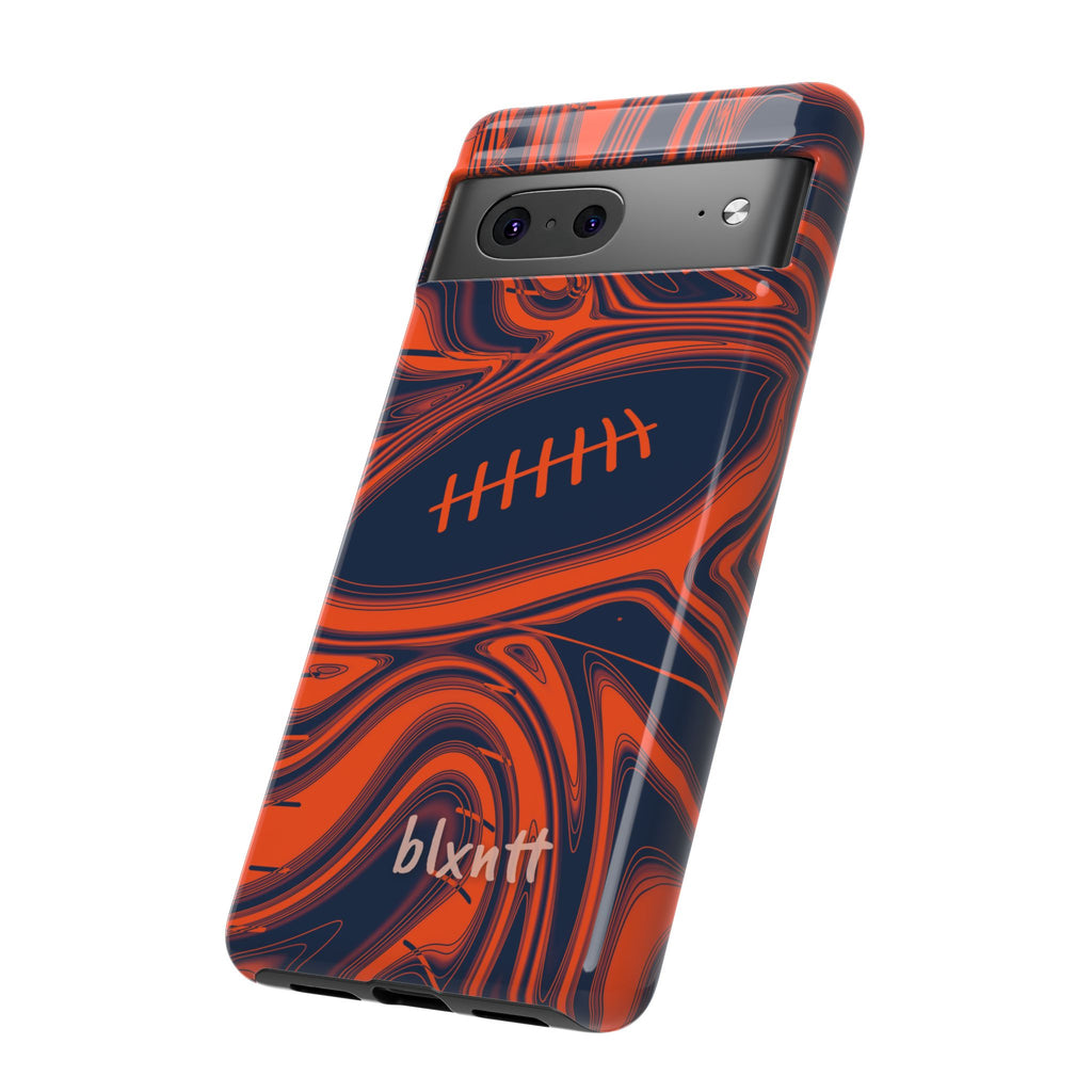 Orange & Navy Trippy Football Phone Case