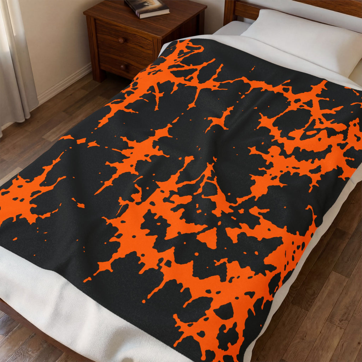Orange Spiderweb Pumpkin Blanket