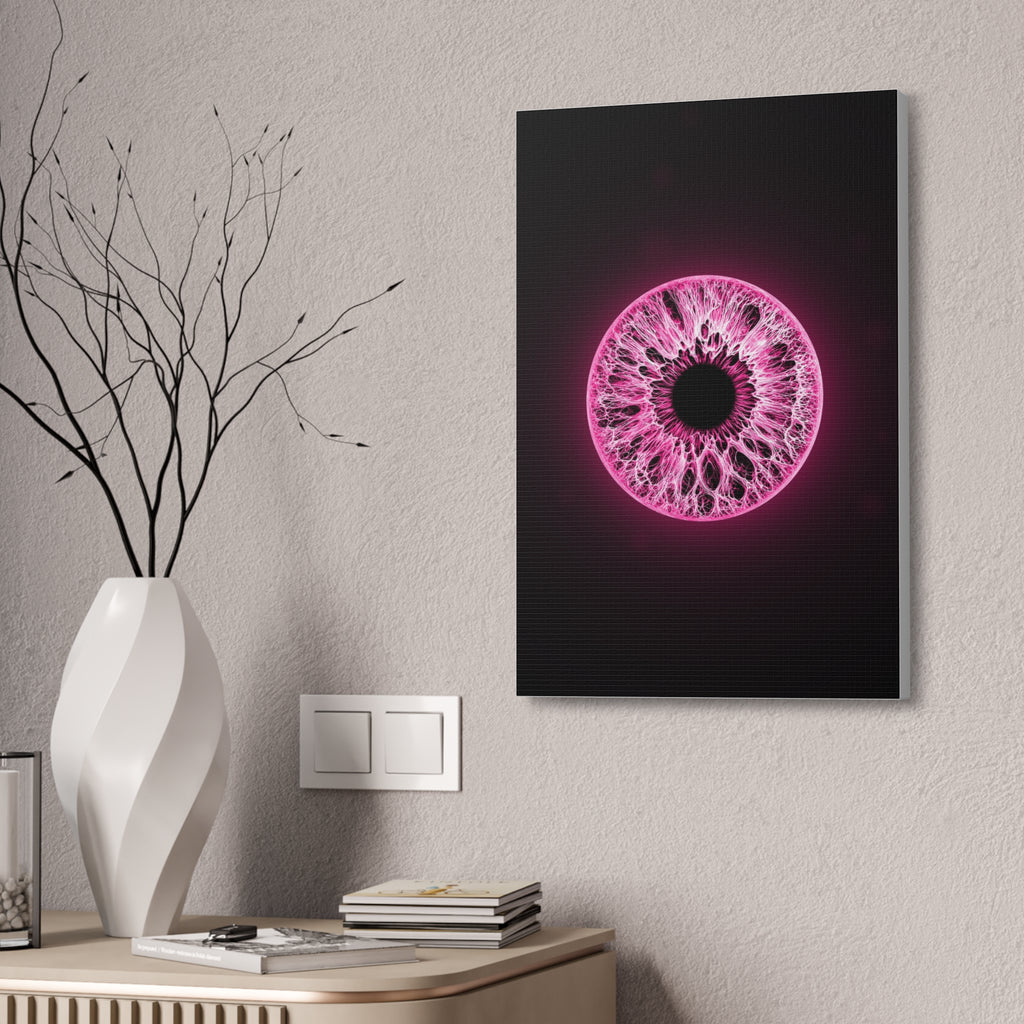 BLXNTT Iris – Lace Web Neon Pink Glossy Canvas