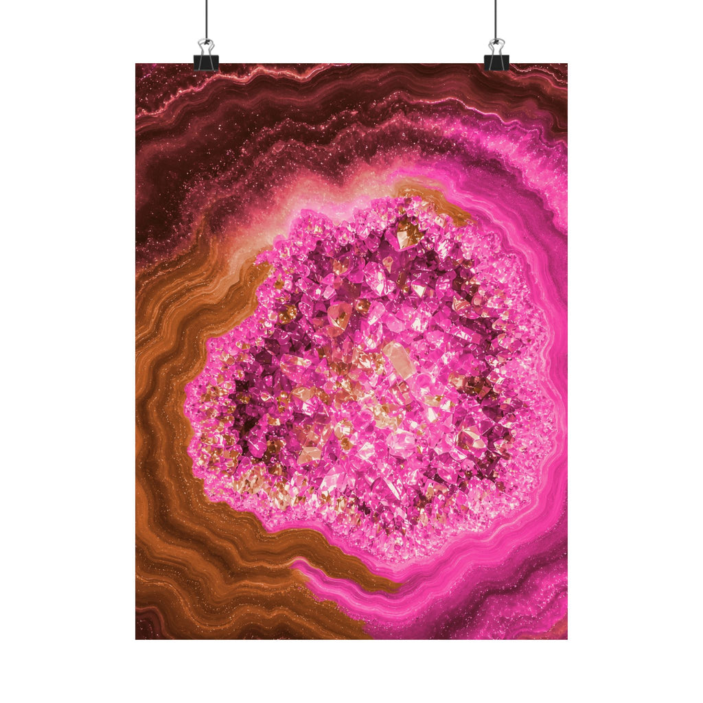 Geode Core - Terracotta Neon Poster
