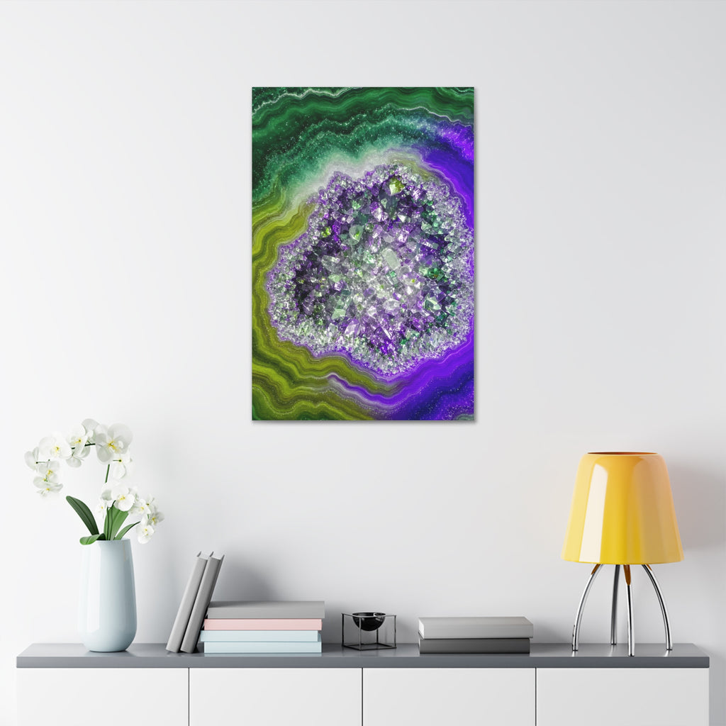 Geode Core - Ruby Emerald Glossy Canvas