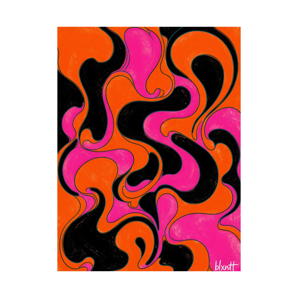 Fillmore Flow - Neon Orange & Magenta Poster
