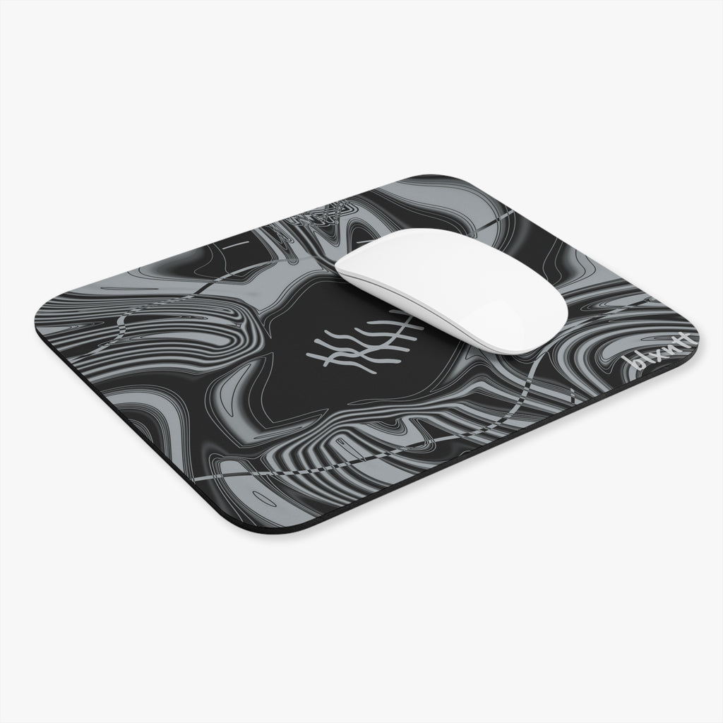 Black & Silver Trippy Football Mouse Pad