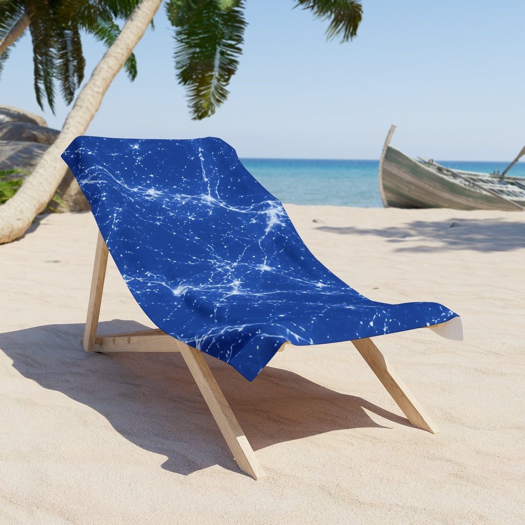 Neon Mycelium - Blueprint Beach Towel