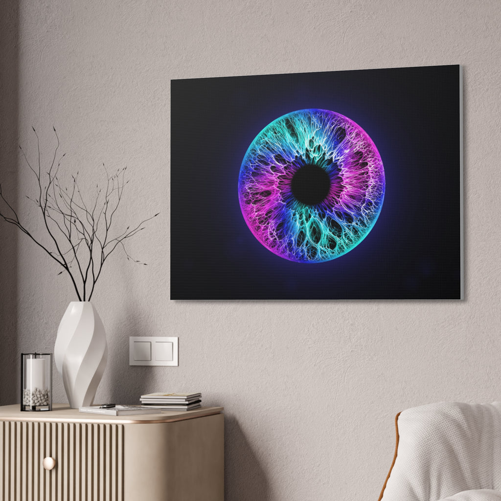 BLXNTT Iris – Lace Web Galaxy Teal Magenta Glossy Canvas