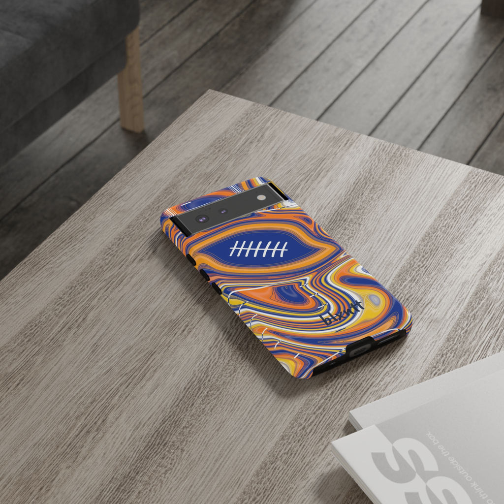 Royal Blue & Yellow Trippy Football Phone Case