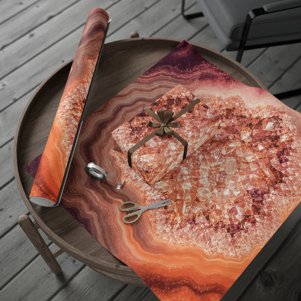Geode Core - Peach Sorbet Wrapping Paper